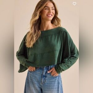 ALTAR’D STATE Joy Tiered Crop Top in Forest Green. Very stylish. NEW with tags.